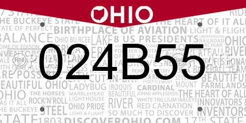 024B55 Ohio License Plate