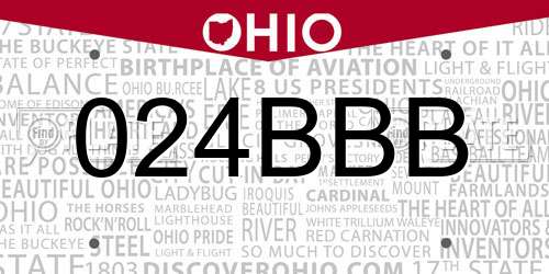 024BBB Ohio License Plate