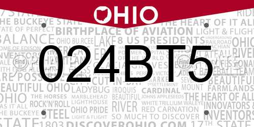 024BT5 Ohio License Plate