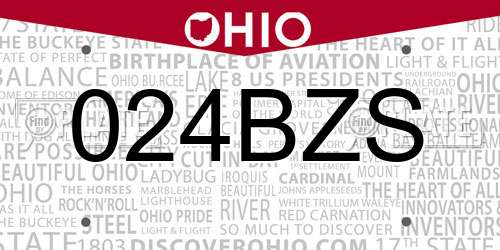 024BZS Ohio License Plate