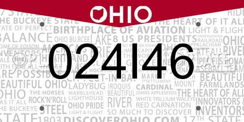 024I46 Ohio License Plate