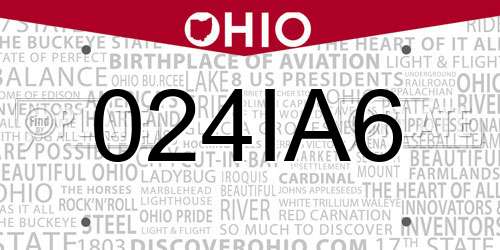 024IA6 Ohio License Plate