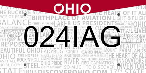 024IAG Ohio License Plate