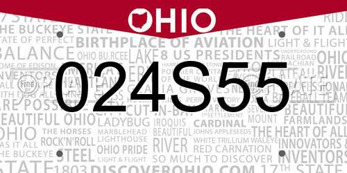 024S55 Ohio License Plate