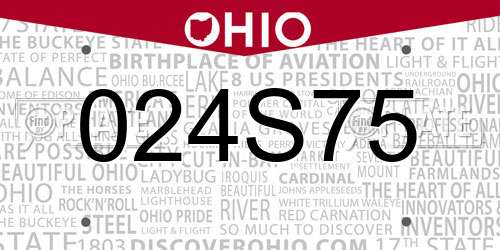 024S75 Ohio License Plate