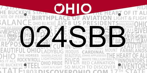 024SBB Ohio License Plate