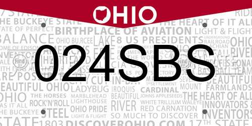 024SBS Ohio License Plate