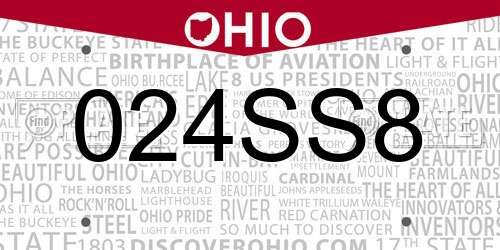 024SS8 Ohio License Plate