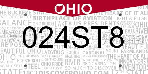 024ST8 Ohio License Plate