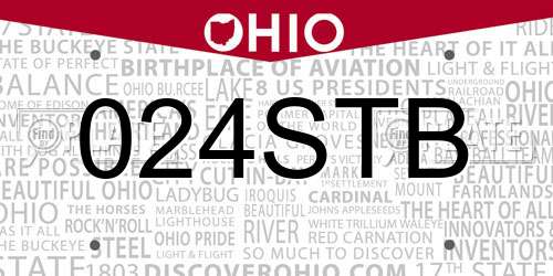 024STB Ohio License Plate