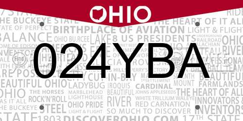 024YBA Ohio License Plate