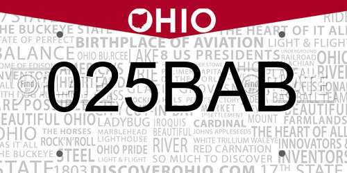 025BAB Ohio License Plate