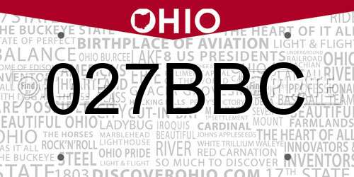 027BBC Ohio License Plate