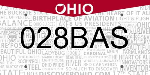 028BAS Ohio License Plate