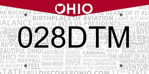 028DTM Ohio License Plate