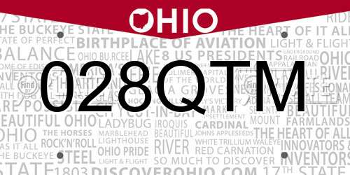 028QTM Ohio License Plate