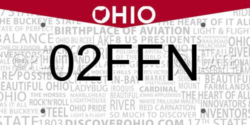 02FFN Ohio License Plate