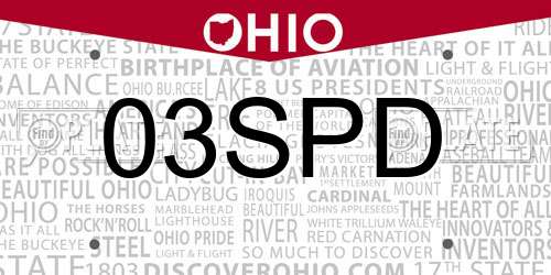 03SPD Ohio License Plate