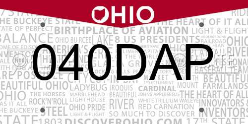 040DAP Ohio License Plate