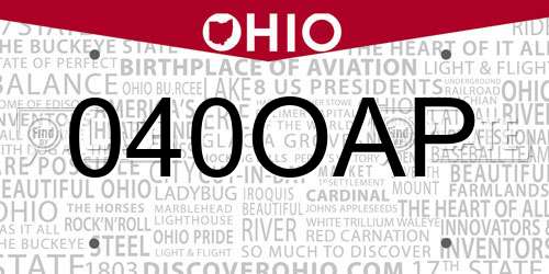 040OAP Ohio License Plate