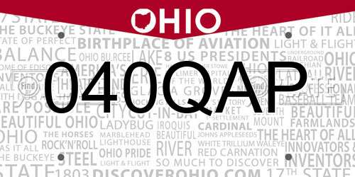 040QAP Ohio License Plate