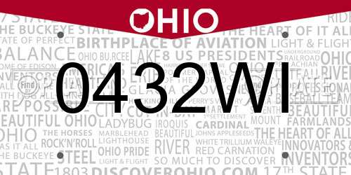 0432WI Ohio License Plate