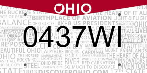 0437WI Ohio License Plate