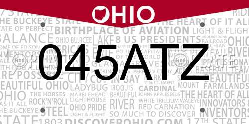 045ATZ Ohio License Plate
