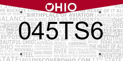 045TS6 Ohio License Plate