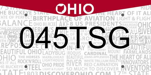 045TSG Ohio License Plate