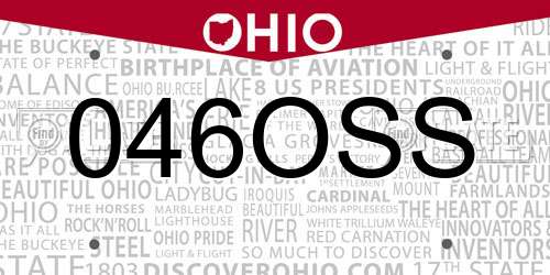 046OSS Ohio License Plate