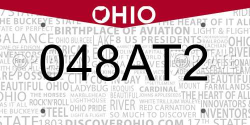 048AT2 Ohio License Plate