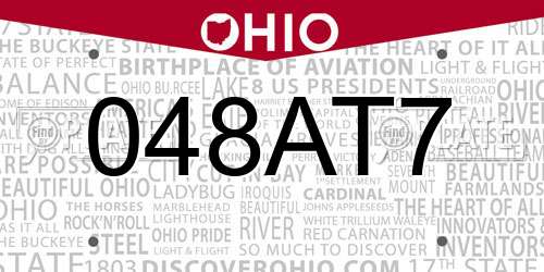 048AT7 Ohio License Plate