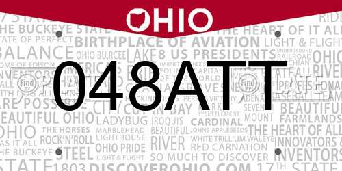 048ATT Ohio License Plate