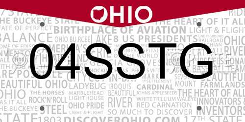 04SSTG Ohio License Plate