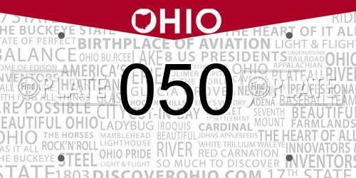 050 Ohio License Plate