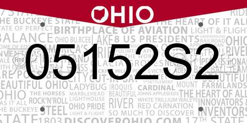 05152S2 Ohio License Plate