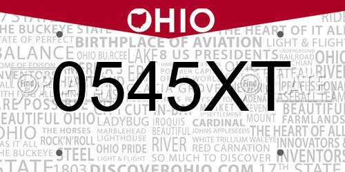 0545XT Ohio License Plate