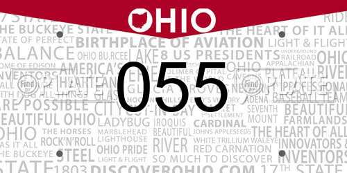 055 Ohio License Plate