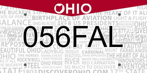 056FAL Ohio License Plate
