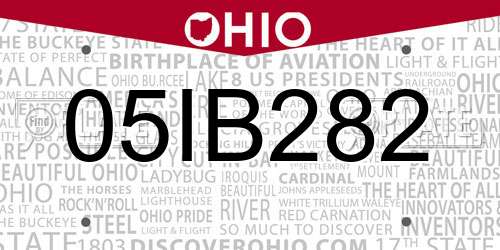 05IB282 Ohio License Plate