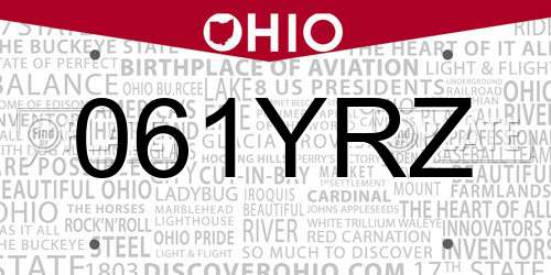 061YRZ Ohio License Plate