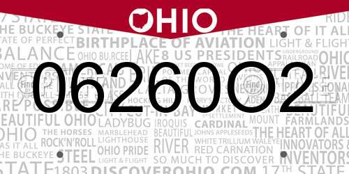 06260O2 Ohio License Plate