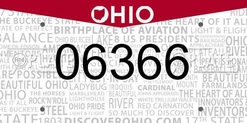 06366 Ohio License Plate