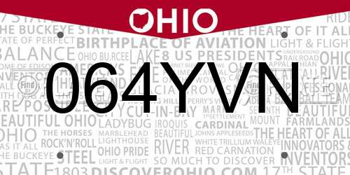 064YVN Ohio License Plate