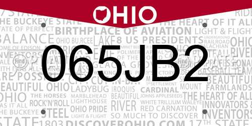 065JB2 Ohio License Plate