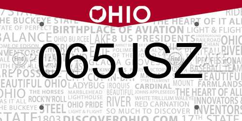 065JSZ Ohio License Plate