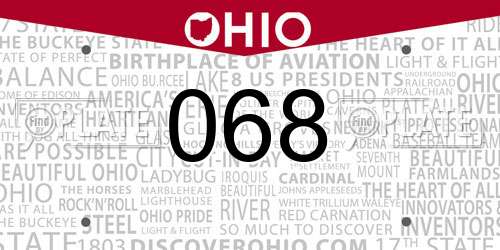 068 Ohio License Plate