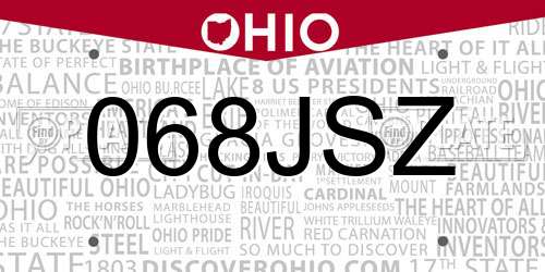 068JSZ Ohio License Plate