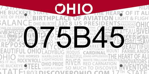 075B45 Ohio License Plate
